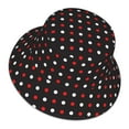 thumbnail image 3 of Bingfone Red And White Polka Dots Bucket Hat For Men Women,Packable Reversible Printed Sun Hats,Fisherman Outdoor Travel Hiking Beach Caps, 3 of 9