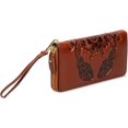 thumbnail image 2 of Women's Flora Genuine Leather Designer Wallets (medium 7.87'(w) X 1.18' (d) X 3.94' (h), Brown) Brown Medium 7.87'(w) X 1.18' (d) X 3.94' (h), 2 of 4