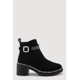 thumbnail image 3 of Women's Rhinestone Buckle Detail Mid Heel Booties, 3 of 6