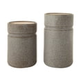 thumbnail image 5 of Creative Co-Op Small Green & Brown Speckled Stoneware Jar with Bamboo Lid, 5 of 5