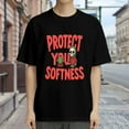 thumbnail image 3 of Vintage T Shirt, Protect Your Softness, Fun Skull Print,Cotton T-Shirt for Men, 23315595,Black, S, 3 of 8