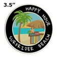 thumbnail image 2 of Happy Hour! Surfrider Beach, California 3.5 Inch Iron Or Sew On Embroidered Fabric Badge Patch Ocean Beach, Salt Life Iconic Series, 2 of 2