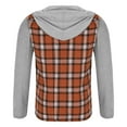 thumbnail image 4 of ZHANGDER Mens Hoodies Flannel Hoodie Shirts Casual Button Down Plaid Shirt with Pocket, Z-Orange XXL, 4 of 5