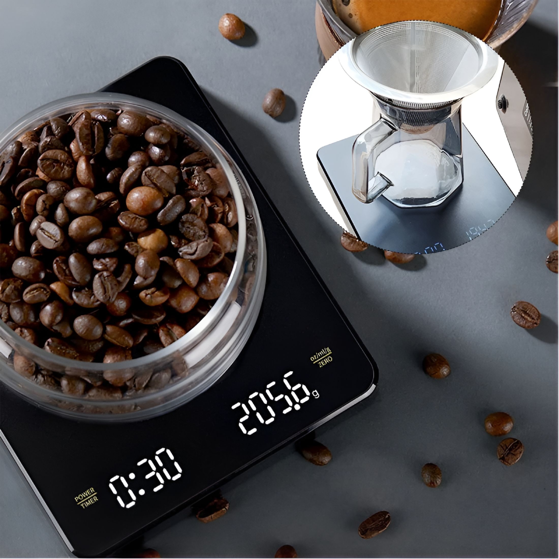 GJX 2026 New Usb Digital Coffee Scale with Timer Electronic Hand Drip Coffee Scales for Coffee,Espresso,Tea,Baking,Kitchen