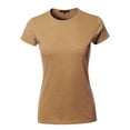 thumbnail image 2 of A2Y Women's Basic Solid Ring Spun 100% Cotton Short Sleeve Crew Neck T Shirt Tee Tops Slub Sand M, 2 of 3