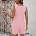 thumbnail image 6 of Summer Rompers for Women Jumpsuit Shorts Casual Loose Fit Summer Women's Fashion Sleeveless Crew Neck Buttons Overalls with Pockets S-2XL, 6 of 6