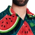thumbnail image 5 of Watermelon Men's Printed Casual Button Down Short Sleeve Beach Shirts, 5 of 6