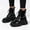 Black, variant on KEVCHE Women's Chunky Heel Short Ankle Boots, Fall Winter British Retro Chunky Heel Short Boots with Breathable Lining and Cushion Sole, Trendy Boots for Daily Wear