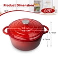 thumbnail image 6 of Hawsaiy 6 QT Enameled Cast Iron Dutch Oven with Lid, Nonstick Cookware for Baking, Roasting, Braising & Cooking, Dual Handles, Red, 6 of 10