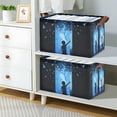 thumbnail image 2 of Yayeee Foldable Storage Basket for Shelves with Handles Waterproof Cloth Bins, Blue Butterfly, 2 of 7