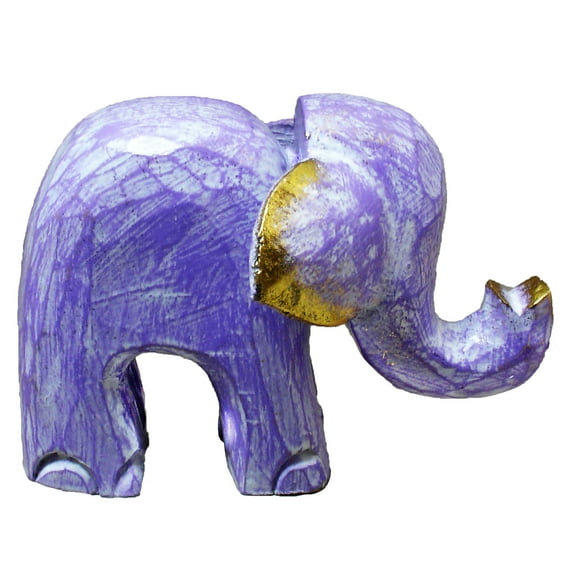 Stoneage Arts Inc 4" Purple Elephant Statue Hand Carved by Artisans