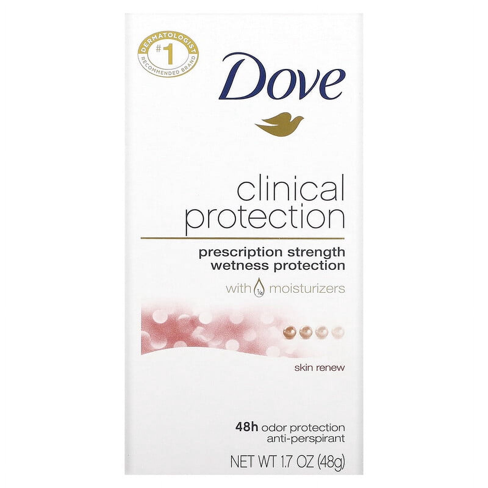 Dove, Clinical Protection, Prescription Strength, Anti-Perspirant Deodorant, Skin Renew, 1.7 oz (48 g) Pack of 3