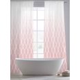 thumbnail image 5 of Sheer Curtains 96 Inches Long 2 Panels, Pink Gradient Lattice White Line Rod Pocket Curtain Voile Draperies, Romantic Simple Style Light Filtering Window Treatment for Living Room Kitchen Bedroom, 5 of 8