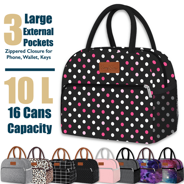 ComfiTime Bolsa de Almuerzo Térmica para Mujeres, Gran Capacidad para Adultos y Adolescentes, Linda Bolsa Estética para Trabajo y Escuela, Bolsillo Adicional con Cremallera para Billetera y Teléfono