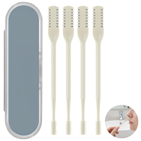 12 Pcs 2-in-1 Nose Hair Trimmer, Manual Nasal Hair Cutter with 360 Rotating Nasal Razor Cutter and Cleaning Spoon, Portable Double Sided Grooming Tool for Men Women Ear and Nose Trimming