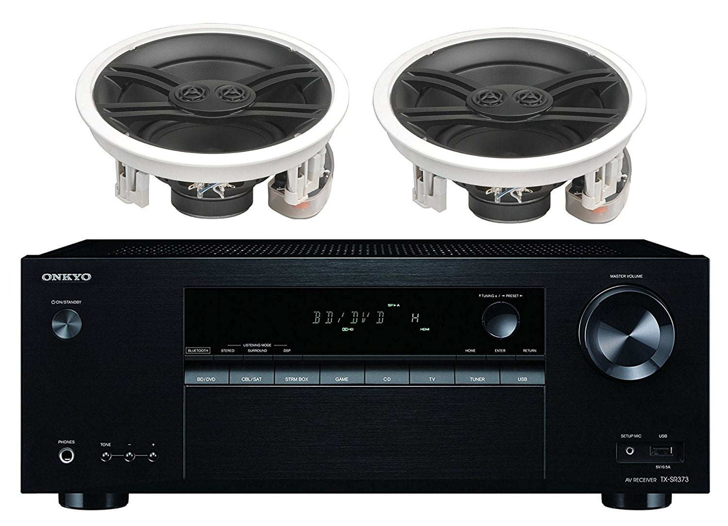 Onkyo 5.2 Channel Full 4K Bluetooth AV Home Theater Receiver + Yamaha 3