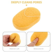 MUSEYA Brown Facial Sponge for Gentle Exfoliation and Deep Cleansing at Home Perfect with Cleanser 4 Inch