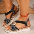 thumbnail image 6 of HomeDM Women's Wedge Sandals Espadrilles Platform Open Toe Ankle Strap Comfort Wedges Heels Summer Beach Shoes, Black Size 5.5, 6 of 9