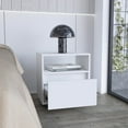 thumbnail image 4 of HomeRoots 543682 21 in. One Drawer Faux Wood Nightstand, White, 4 of 7