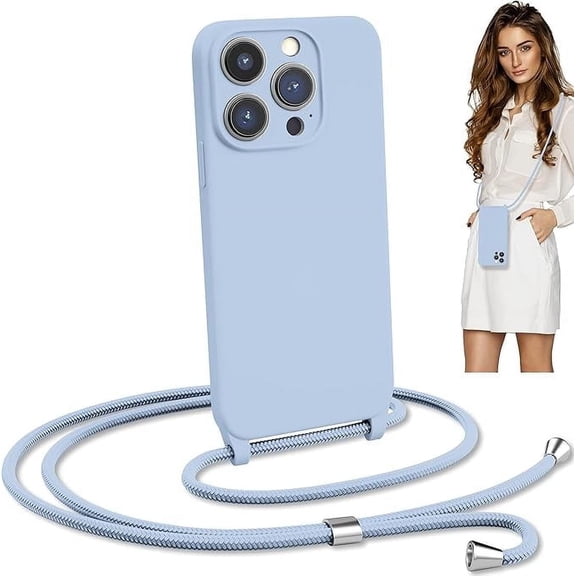 Blaspins Crossbody Lanyard Strap Case for iPhone 15 Pro, 6.1 inch 150 cm Strap