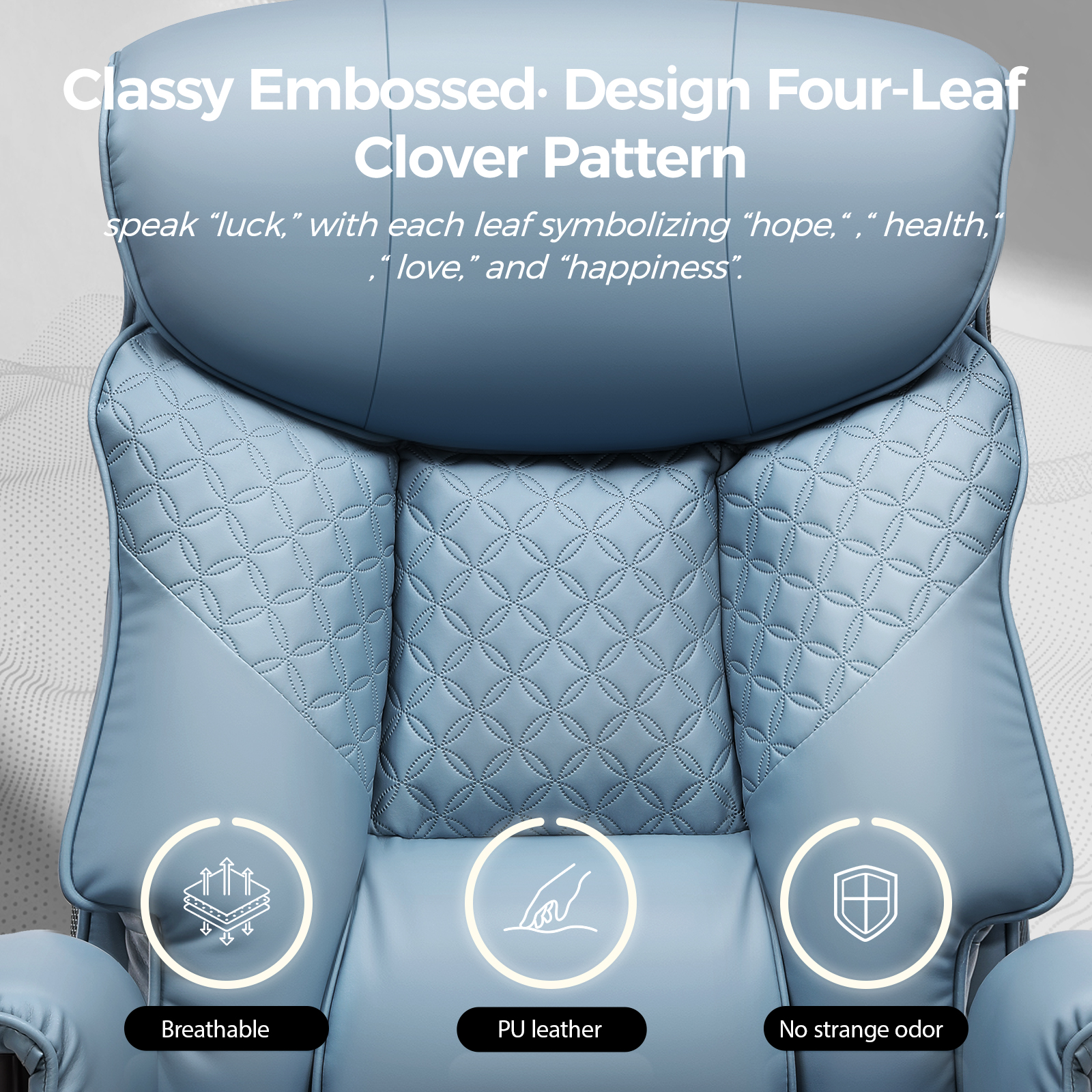 CloudRest Pro 400lbs Executive heavy duty office chair, High Back Ergonomic Computer Desk Chairwith Lumbar Back Support, LakeBlue