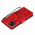 thumbnail image 5 of Dteck for Apple iPhone 15 Plus with Card Holder, Shockproof Magnetic Wallet Card Pocket PU Leather Kickstand Women Men Embossed Butterfly Wrist Strap Flip Folio Case, red, 5 of 6