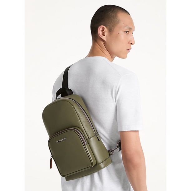 Michael Kors Outlet Cooper Pebbled Leather Sling Pack - Olive