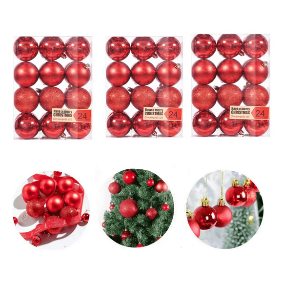 72pzas Esferas Navideñas Decoración Navideña Árbol Xtellar rojo