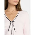 thumbnail image 4 of Madden NYC Women's Tie Front Top with Long Sleeves, Sizes XXS-XXL, 4 of 5