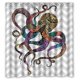 thumbnail image 1 of ABPHQTO Pulpo Arte en gris y blanco Chevron Cortina de ducha Cortina de ducha impermeable 160x180 cm, 1 of 2
