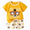 thumbnail image 4 of NOLDARES Toddler Baby Boy Print Summer Outfit Short Sleeve Tee Cotton Shorts Clothes Set Blazer,9-18 M, 4 of 4