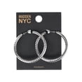 thumbnail image 2 of Madden NYC Women's Fashion Rhodium Openwork Large Hoop Earrings, 2 of 3
