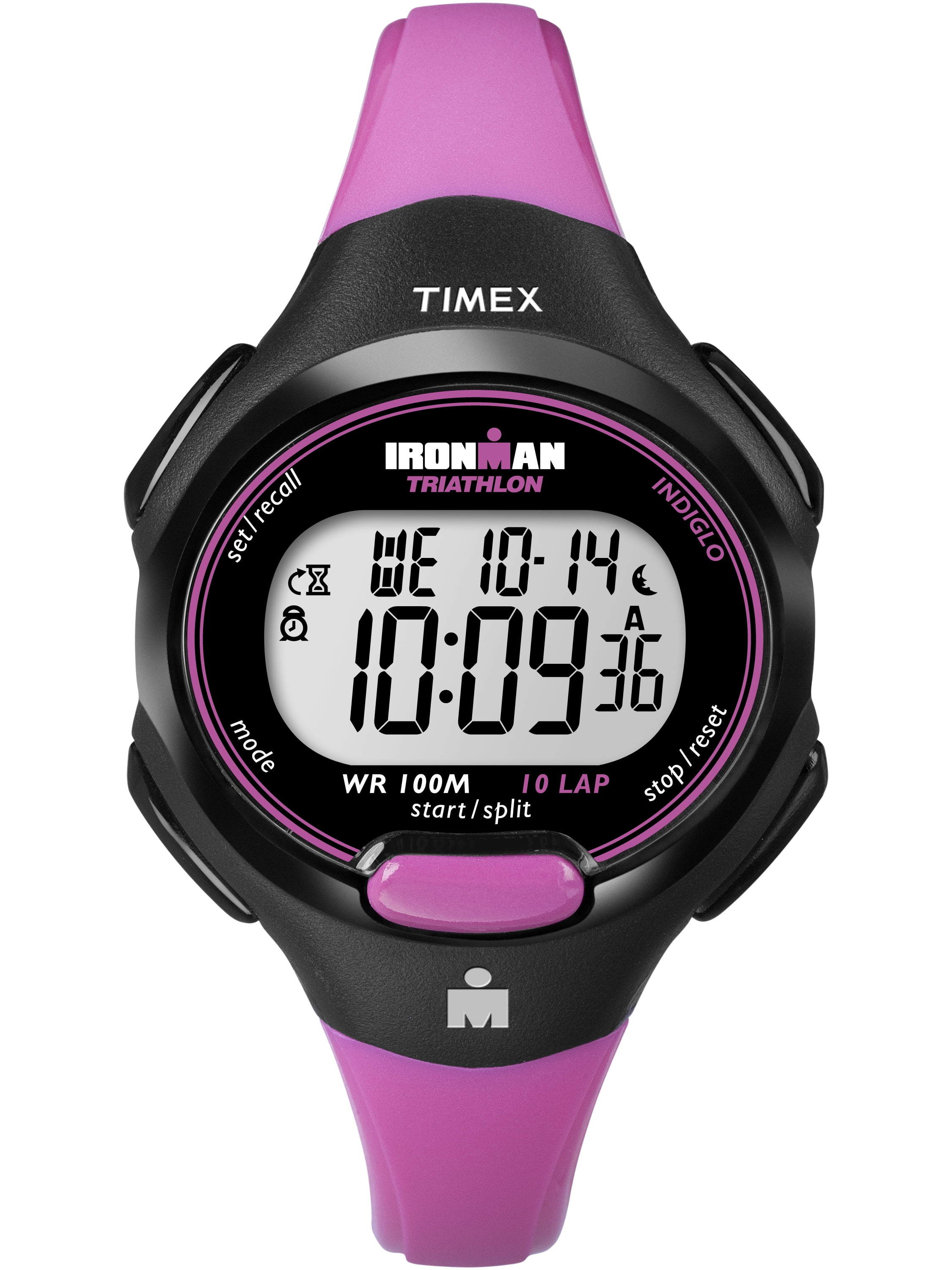 TIMEX Women's IRONMAN Essential 10 34mm Watch – Black & Purple Case with  Black Resin Strap 