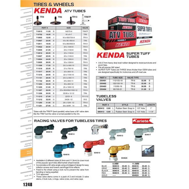 Kenda 05210310ST Super Tube Tuff 80 & 100-21 TR-6