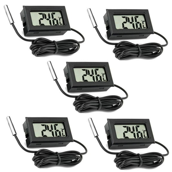 Smart Temperature Monitor For Greenhouse And Aquarium, Digital Temperature Humidity Meters With Easy To Read Lcd Display, Moisture Resistant Non-Waterproof Sensor Probe
