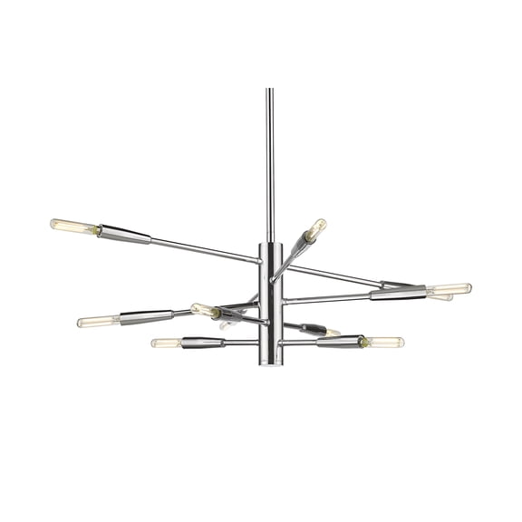 10 Light Chandelier In Architectural Style-10.5 Inches Tall And 23.25 Inches Wide-Chrome Finish Z-Lite 737-10Ch