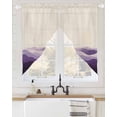 thumbnail image 2 of Purple Beige Ombre Swag Valances for Windows, Minimalist Ocean Waves Linen Rod Pocket Sheer Valances for Large Windows, Swag Toppers Light Filtering for Kitchen Living Room 2 Panels 36''x63'', 2 of 6