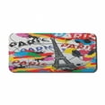 thumbnail image 1 of Paris Computer Mouse Pad, Contemporary Design Outline Eiffel Tower Swirling Lines Art Paint Strokes Print, Rectangle Non-Slip Rubber Mousepad X-Large, 35" x 15", Black and Red, by Ambesonne, 1 of 2