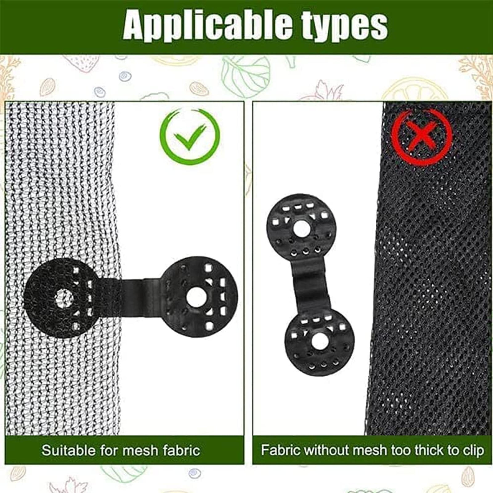 100-Pack Shade Cloth Clips – Lock Grip Tarp Clips, Lightweight PP Hooks For Greenhouse & Outdoor Covers