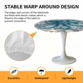 thumbnail image 2 of Elastic Fitted Round Tablecloth, Blue Octopus Coastal Waterproof Stretch Table Cover for 55"-60" Tables, Summer Beach Ocean Starfish Coral Washable Outdoor Tablecloths for Patio, Picnic, Camping, 2 of 9