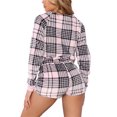 thumbnail image 3 of Liacowi Women Christmas Fuzzy Fleece Leopard Loungewear Sets 2 Piece Crop Top and Shorts PJS Set, 3 of 4