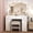 White, variant on TROPOW Makeup Vanity Desk with LED Lights and Stool, Complete Dressing Table with 3 Drawers, 2 Cabinets & Long Shelf, Storage Organizer for Bedroom, Women and Girls,Black