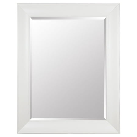 Beveled Wall Mirror with White Wash Frame 39