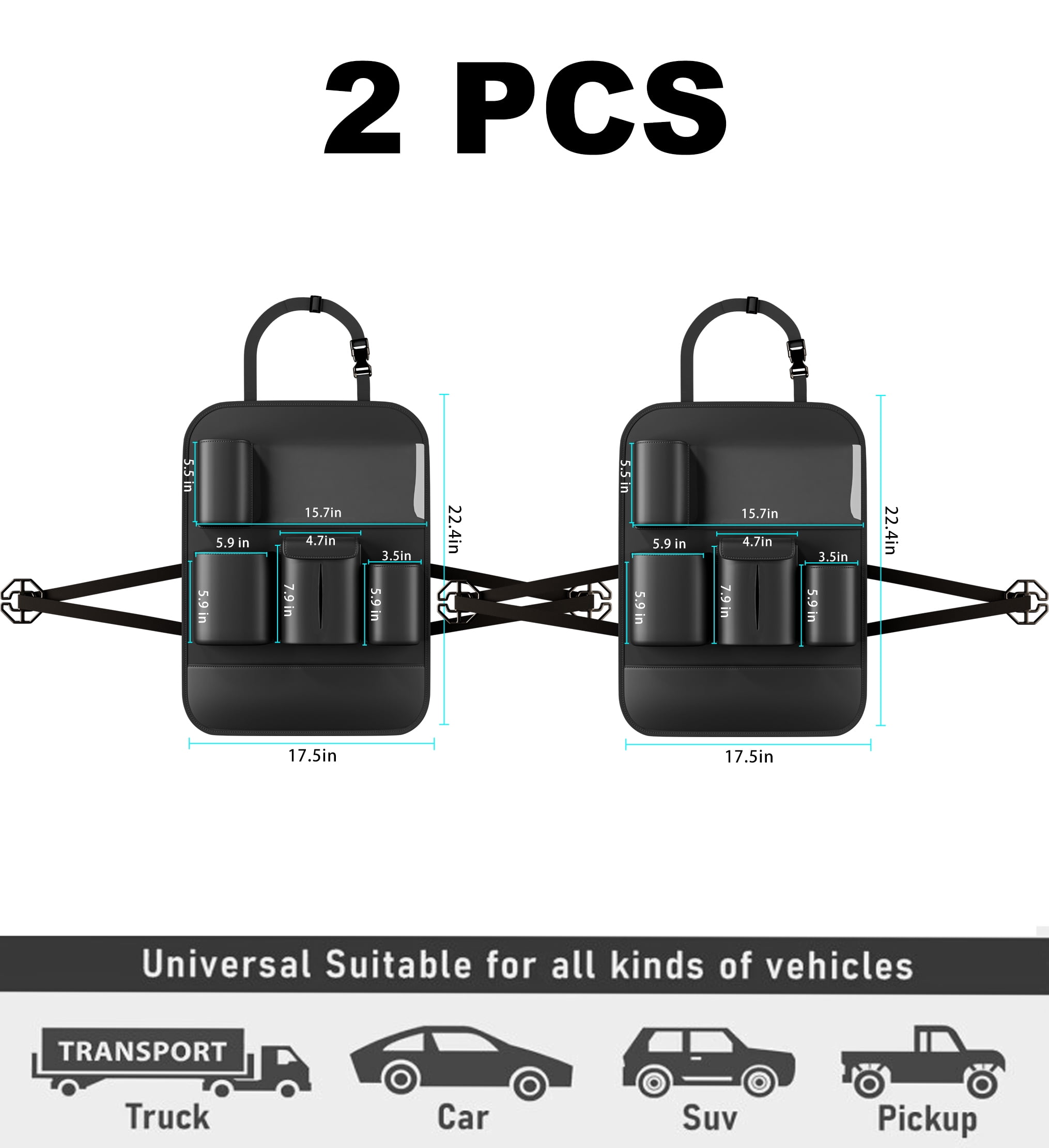 GMQ Backseat Car Organizer with Touch Screen,Protectors Kick Mats Travel Accessories for Kids,Multifunctional Seat Back Organizer Car Travel Organizer Accessories