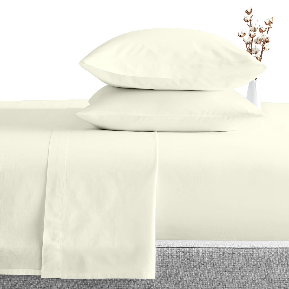 Extra Deep Pocket 1 PC OR 3 PCs Fitted  Sheet Set 1000TC Egyptian Cotton Ivory 