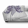 thumbnail image 3 of Angel Wings Soft Flannel Fleece Throw Blanket, Boho Ornamental Heart with Wings Love Feathers Romance Theme, Cozy Plush for Indoor and Outdoor Use, 60" x 80", Dark Purple Pale Mauve, by Ambesonne, 3 of 6