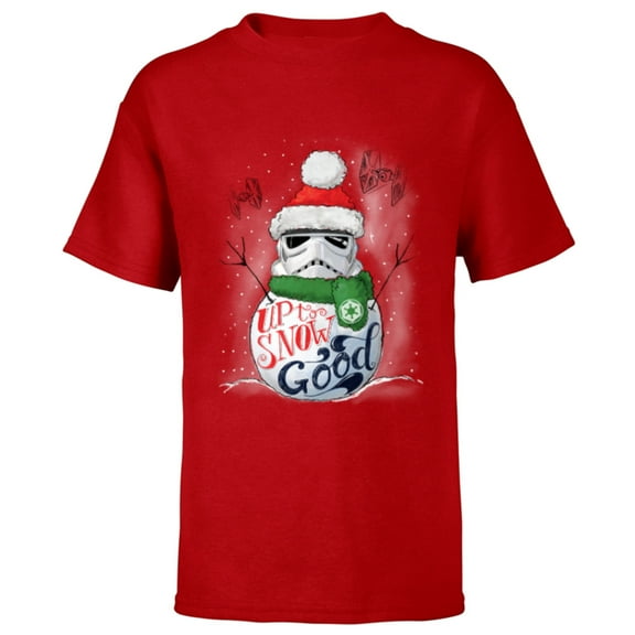 Star Wars Stormtrooper Up to Snow Good Funny Holiday - Short Sleeve T-Shirt for Kids -Customized-Red