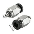 thumbnail image 2 of Straight Pneumatic Push to Quick Connect Fittings,M3 Male x 4mm Tube OD Silver Tone 3pcs, 2 of 3