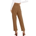 thumbnail image 3 of Solid Color High Waist Women Straight Ankle Pants Women Work Trousers, 3 of 5