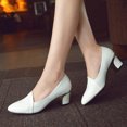 thumbnail image 2 of Vedolay High Heels For Women Womens Wedding Platform Ankle Strap Pointed Toe Block High Heel Pumps Shoes,White 5.5, 2 of 5